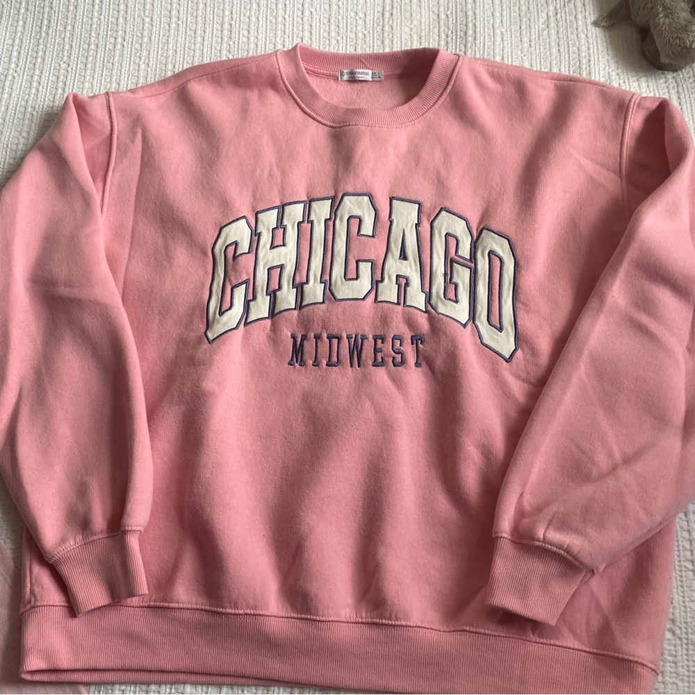 Pink Chicago Crewneck ( Brandy Melville inspired )